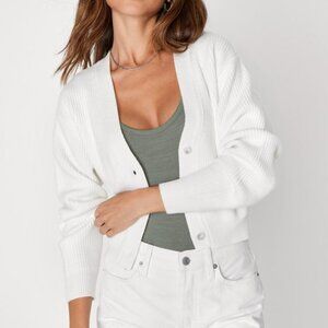 Lulus Toasty Babe Ivory Knit Button-up Cropped Cardigan White - Size L